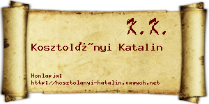 Kosztolányi Katalin névjegykártya